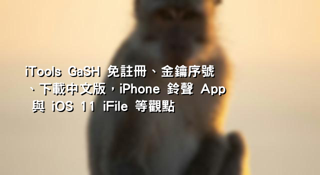 iTools GaSH 免註冊、金鑰序號、下載中文版，iPhone 鈴聲 App 與 iOS 11 iFile 等觀點