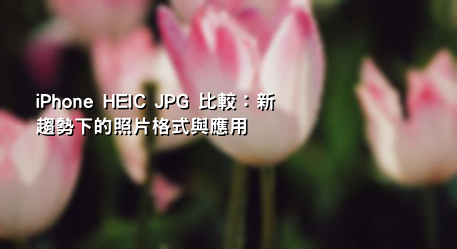 iPhone HEIC JPG 比較：新趨勢下的照片格式與應用