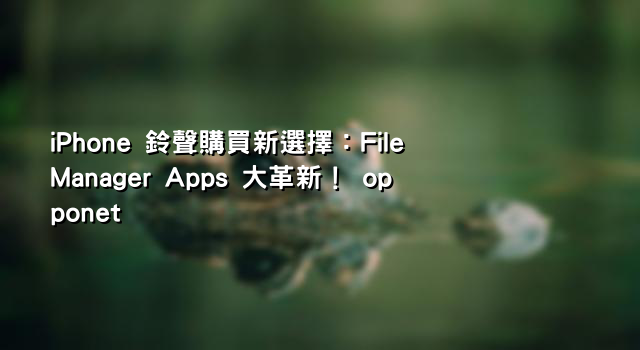iPhone 鈴聲購買新選擇：File Manager Apps 大革新！ opponet